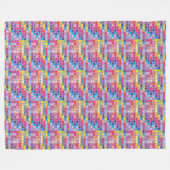 紫のハートのレインボーブランケット フリースブランケット (正面(横))