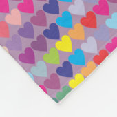 紫のハートのレインボーブランケット フリースブランケット (角)