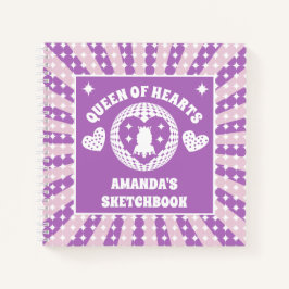 紫のハートの女王の子供用スケッチブック ノートブック