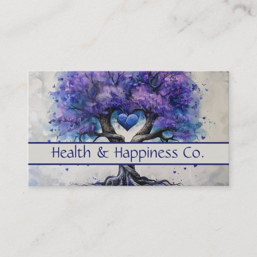 紫のハートの木 名刺 (正面)