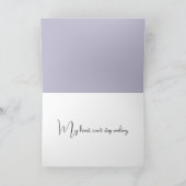 紫のハートの笑顔のありがとう サンキューカード (内部)