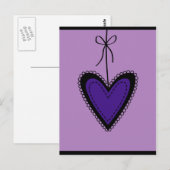 紫のハートはがき ポストカード (正面/裏面)