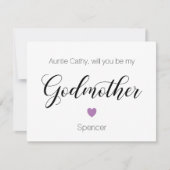 紫のハートは私のゴッドマザーの提案になる 招待状 (正面)