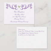 紫のハートアクセント披露宴挿入カード エンクロージャーカード (正面/裏面)