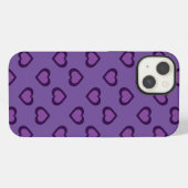紫のハートケース – メイトiPhoneケース iPhoneケース (裏面横)