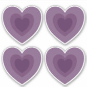 紫のハートシール シール (正面)