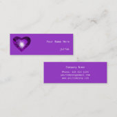 紫のハート'ハート'のサイドパープルスキン スキニー名刺 (正面/裏面)