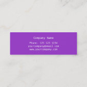 紫のハート'ハート'のサイドパープルスキン スキニー名刺 (裏面)