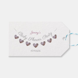 紫のハートバニング赤感謝していちゃんシャワー/ ギフトタグ