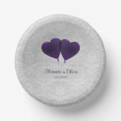 紫のハートバルーン結婚の紙ボウル ペーパーボウル (正面)