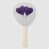 紫のハートバルーン結婚式の引き出物ハンドファン ハンドファン (裏面)