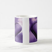 紫のハートバレンタインデー3d水彩マグカップ コーヒーマグカップ (中央)