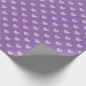 紫のハートパターカスタムンのクリスマスホリデー ラッピングペーパー (角)