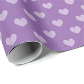紫のハートパターカスタムンのクリスマスホリデー ラッピングペーパー (ロールコーナー)
