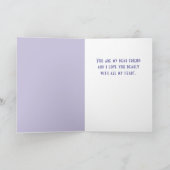 紫のハートパターンハッピーガレンティネ`sデイ シーズンカード (内部)