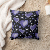 紫のハートパターン クッション (ブランケット)