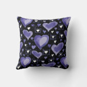 紫のハートパターン クッション (裏面)