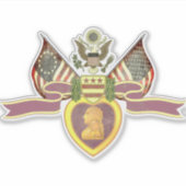 "紫のハートフラグ"ビニール シール (正面)