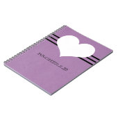 紫のハートモダンノート ノートブック (左側)