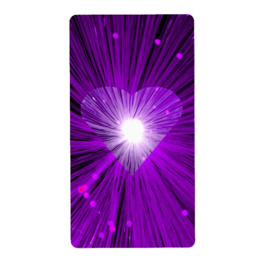 紫のハートラベル ラベル (正面)