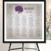 紫のハートリーフツリーの座席表12表 ポスター