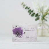 紫のハートリーフツリーテーブル座席表 プレイスカード (スタンド正面)