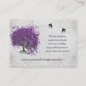 紫のハートリーフツリーテーブル座席表 プレイスカード (裏面)