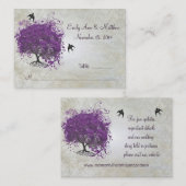 紫のハートリーフツリーテーブル座席表 プレイスカード (正面/裏面)