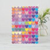 紫のハートレインボー結婚式招待状 招待状 (スタンド正面)