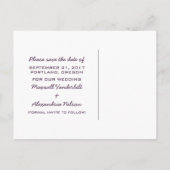 紫のハート式ポストカードの保存 案内ポストカード (裏面)