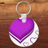 紫のハート愛_ キーホルダー (正面)