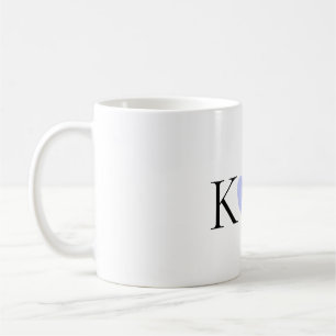 紫のハート水色パステルのカップル名文字 コーヒーマグカップ