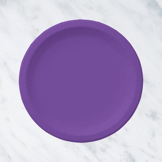 紫のハート無地の色 ペーパープレート