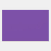 紫のハート無地の色 ラッピングペーパーシート (正面3)