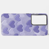 紫のハート電話ケース | Samsung Galaxy S21 Ultra Galaxyケース (左側面)