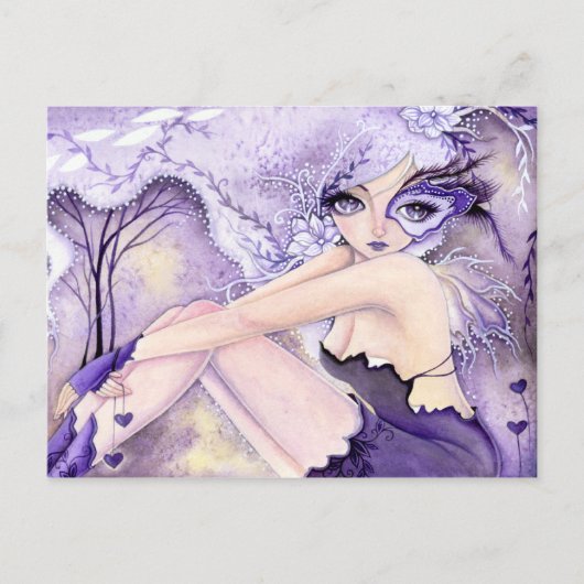 紫のハート – はがき (正面)