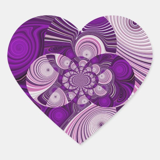 紫のハート_ステッカー ハートシール (正面)