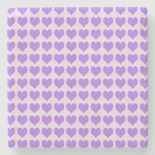 紫のハート ストーンコースター (正面)