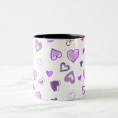 紫のハート ツートーンマグカップ (中央)