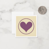 紫のハート ノートカード (正面/裏面インサイチュ)
