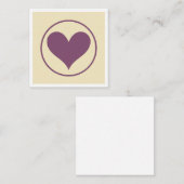 紫のハート ノートカード (正面/裏面)