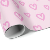 紫のハート ラッピングペーパー (ロールコーナー)