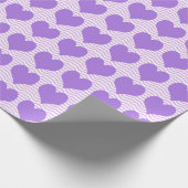 紫のハート ラッピングペーパー (角)