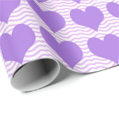 紫のハート ラッピングペーパー (ロールコーナー)
