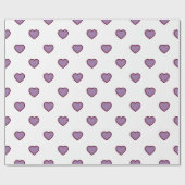 紫のハート ラッピングペーパー (フラット)