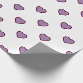 紫のハート ラッピングペーパー (角)