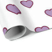 紫のハート ラッピングペーパー (ロールコーナー)