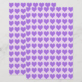 紫のハート 便箋 (正面/裏面)