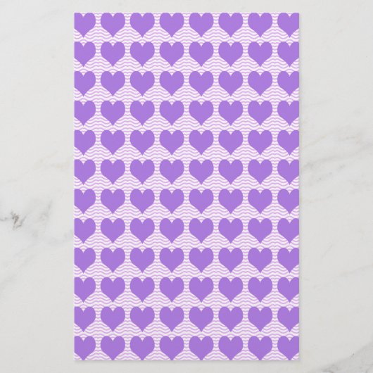 紫のハート 便箋 (正面)