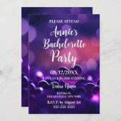 紫のハート《写真》ぼけ味バチェロレッテ 招待状 (正面/裏面)